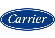 Логотип компании Carrier — пионера в области кондиционирования воздуха, символизирующий инновации и качество в климатической технике с 1915 года.